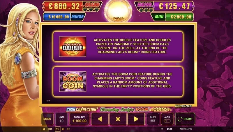 Cash Connection - Charming Lady's Boom Coins - заглавена Boom Coin со множител